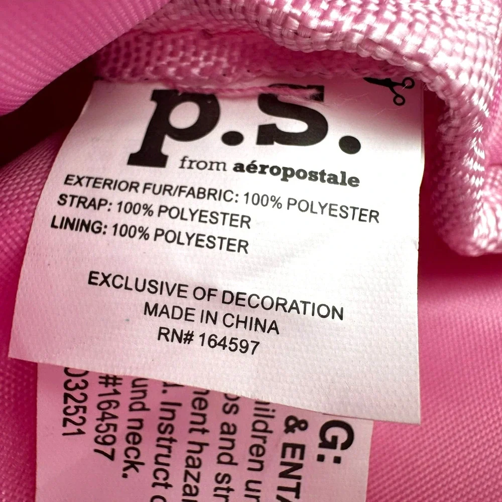 P.S. AEROPOSTALE‎ New Pink Purple Sequin Cat Flowers Mini Backpack Purse Kawaii